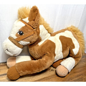 HuggaPuffs Stuffed Paint Horse 24k Polar Puff 5841 Cimmaron Plush Brown White 24
